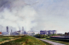 1983-3754 Gezicht op de suikerfabriek te Puttershoek, uit de westelijke richting.