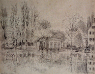 1984-312 Tuinhuis Boschhoek (van de familie Lutz) aan de Singelgracht. Uit het zuiden/zuidwesten gezien.