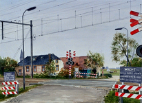 1985-1301 Gezicht op de boerderij aan de Kerkweg 100, vanaf de Kandelaarweg even voor de onbewaakte overweg.