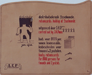 1990-2845 Januari 1945Aanplakbiljet van een roofoverval op een distributiekantoor IJsselmonde door de verzetsgroep LKP ...