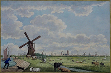 III-78 Gezicht op Rotterdam vanaf de Rotterdamse Schie (polder Blijdorp) (c. 1781)