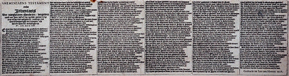 RI-1243-2 16 oktober 1618Beschrijving van de spotprent 't Arminiaans testament.