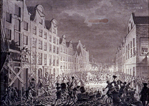 RI-1318 17 augustus 1751Plundering van het huis en het pakhuis van de wijnkoper Gerrit Hagedoorn, aan de oostzijde van ...