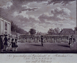 RI-1399 Het genootschap van wapenhandel de Palmboom, opgericht 23 juni 1784. Onder de spreuk: Voor Stad en Vaderland.