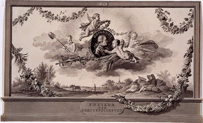 RI-1413-11 24 april 1786Afbeelding ter ere van de patriotse leider Joan Derk van der Capellen tot den Pol, (fnuiker der ...