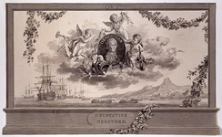 RI-1413-6 24 april 1786Afbeelding ter ere van De Bouille, vervaardigd ter gelegenheid van het Alliantiefeest tussen ...
