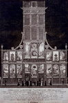 RI-1456 8 maart 1788Afbeelding van de illuminatie en decoraties van het huis der Oprechte Vaderlandse Sociëteit op het ...