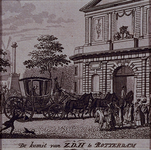 RI-1462 20 oktober 1790Stadhouder Willem V arriveert per koets te Rotterdam.