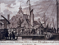 RI-1466-1 15 september 1793Aankomst van Willem George Fredrik van Oranje te Rotterdam.