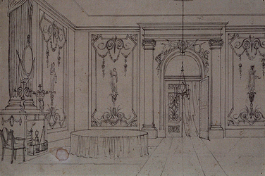RI-1488-2 Salon in het logement het Zwijnshoofd op de Grotemarkt.