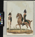 RI-1515 25 oktober 1811Militairen van de Gardes d'Honneur te voet en te paard, i.v.m. de inhaling van Napoleon I, bij ...