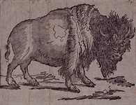 RI-1548 1833Afbeelding van de grote Noord-Amerikaanse bizon die in Rotterdam is aangekomen.
