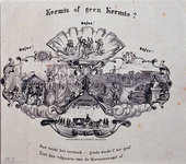 RI-1587 Augustus 1853Spotprent tegen kermis toen de cholera begon te heersen.