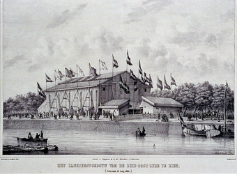 RI-1594 13 juli 1854Het Zangfeestgebouw, gezien vanaf het zuidoosten.