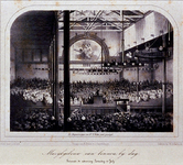 RI-1599-I-EN-II 15 juli 1854Het muziekgebouw van binnen bij dag, tijdens een uitvoering.
