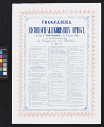 RI-1676-A 1 april 1872Programma van de historische allegorische optocht, aangeboden aan de deelnemers door de burgemeester.