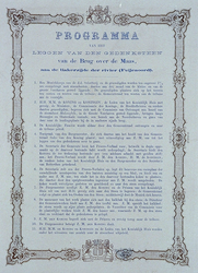 RI-1695-1 21 mei 1874Programma van het leggen van de gedenksteen van de Brug over de Maas, aan de kant van Feijenoord.
