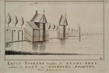 RI-195 Kruit-torens langs de Stads-Vest (Goudsevest), tussen de Oost- en Goudse poorten (ca.. 1501-1502).