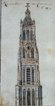 RI-697 St Laurentoorn tot Rotterdam Ao 1621 Bovenstuk, mogelijk het ontwerp tot afbouw van de toren.