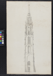 RI-697-A De toren van de St. Laurenskerk aan het Grotekerkplein anno 1621.