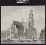 RI-699 De Grote Kerk met spits aan de Binnenrotte, 1621 - 1645.