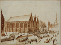 RI-749 De Prinsenkerk aan de Botersloot.Rechts op de achtergrond het Stadhuis aan de Kaasmarkt.