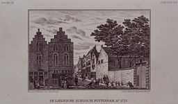 RI-908A Wijde Broedersteeg.Erasmiaans Gymnasium ca 1723.