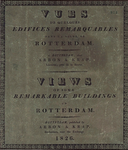 RI-922 Gezichten op enkele bijzondere gebouwen in de stad Rotterdam. Afgebeeld: het titelblad met de Franse en Engelse titel.