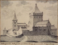 RISCH-109 Kerk aan de Kerkstraat en omgeving te Hillegersberg in het jaar 1500..