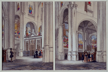 RISCH-215-1-EN-2 Interieur van de Sint-Janskerk in Bouda. 1. orgel. 2. kansel van opzij gezien.