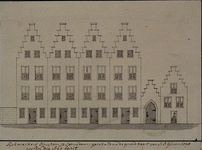 RISCH-255 Tijckwerkers Huyzen te Schiedam getekend na de grondkaart van J.D. Ghein 1598 welk die stad bezit.