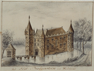 RISCH-34 Het slot Bulgersteyn in welstand omstreeks 1300.