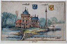 RISCH-50 Het huijs Croosijck of reusen huys en duijfhuijs geheten 1412.Het huis Crooswijk aan de Rotte ...