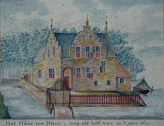 RISCH-58 Het Huis ter Duin, zoo als het was in 't jaer 1671.