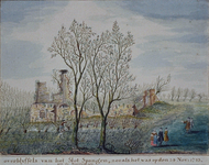 RISCH-89 Ruïne van het Slot Spangen op 24 November 1743.