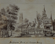 V-126 Gezicht op de Delftse Poort en de Blauwe brug.