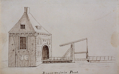 V-176 Gezicht op de Binnenwegse poort uit het noorden omstreeks 1800.