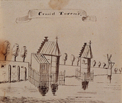 V-196 Kruidtorens aan de Goudsevest omstreeks 1700.