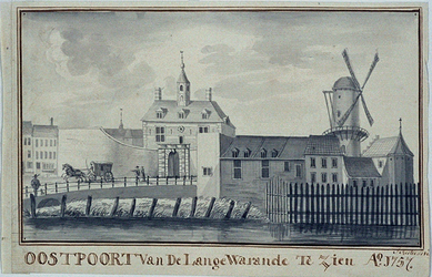 V-86-01 De Oostpoort van de Lange Warande te zien anno 1757.