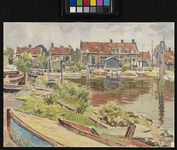 VII-186-02 Gezicht op de jachthaven onder de voormalige gemeente IJsselmonde. Op de achtergrond de achterzijde der ...
