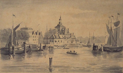 VII-411 Gezicht van het Oudehoofd van de Oudehaven gezien van het Haringvliet te Rotterdam.