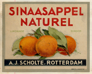 XII-F16-36 Etiket 'Sinaasappel Naturel' uit het etikettenboek, waarin de etiketten zijn geplakt, zoals die zijn gevoerd ...