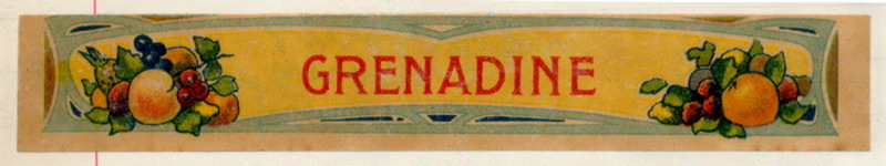 XII-F16-38 Etiket 'Grenadine' uit het etikettenboek, waarin de etiketten zijn geplakt, zoals die zijn gevoerd door A.J. ...