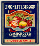 XII-F16-39 Etiket 'Limonettesiroop' uit het etikettenboek, waarin de etiketten zijn geplakt, zoals die zijn gevoerd ...