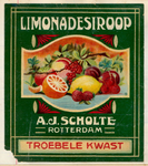 XII-F16-41 Etiket 'Limonadesiroop' uit het etikettenboek, waarin de etiketten zijn geplakt, zoals die zijn gevoerd door ...
