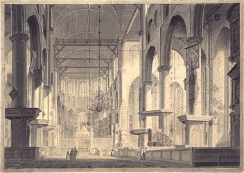 XVIII-113 Het interieur van de Grote Kerk.