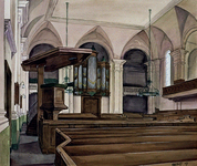 XVIII-168-02 Interieur van de Nederlandse Hervormde Kerk aan de Hoflaan nummer 1.