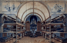 XVIII-298 Interieur van de Remonstrantse Kerk aan de Visschersdijk.