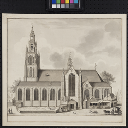 XVIII-42 De Grote Kerk aan het Grotekerkplein, omstreeks 1640.