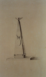 XVIII-420-00-02-01-1 De Vrijmetselaarsloge d'Eendragt aan de Delftsevaart; monument in de vorm van een piramide.
